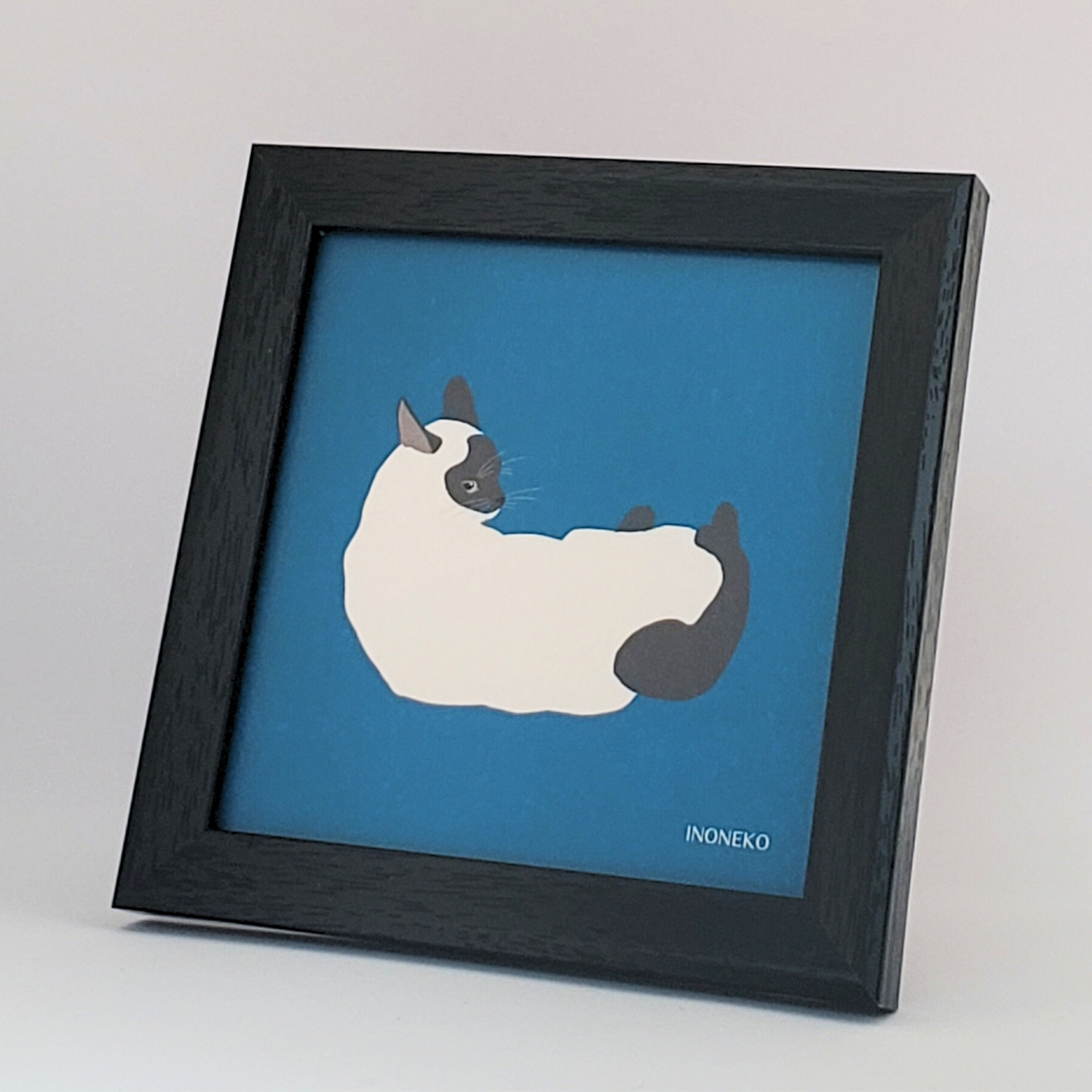 10cmフレームイラスト 見返りシャム猫