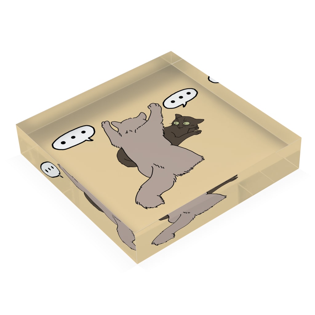 アクリルブロック 強そうなポーズしてみたのに。