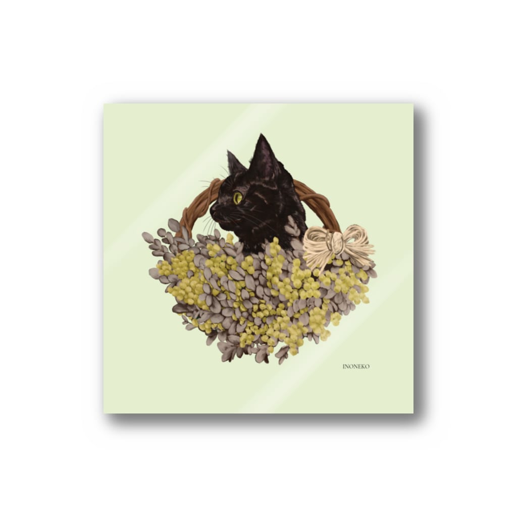 ミモザと黒猫 ステッカー