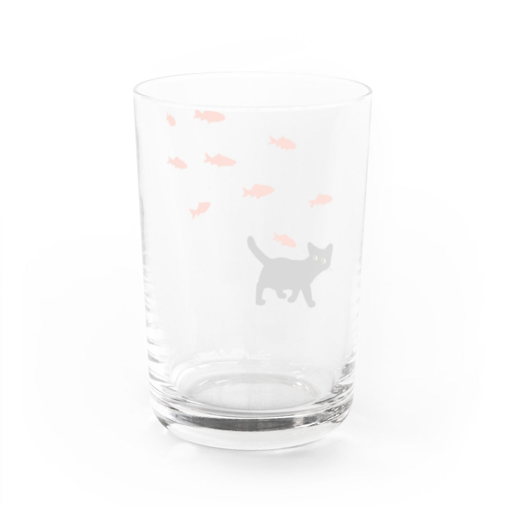 くろねこの黒豆さんぽ 小赤金魚といっしょ グラス