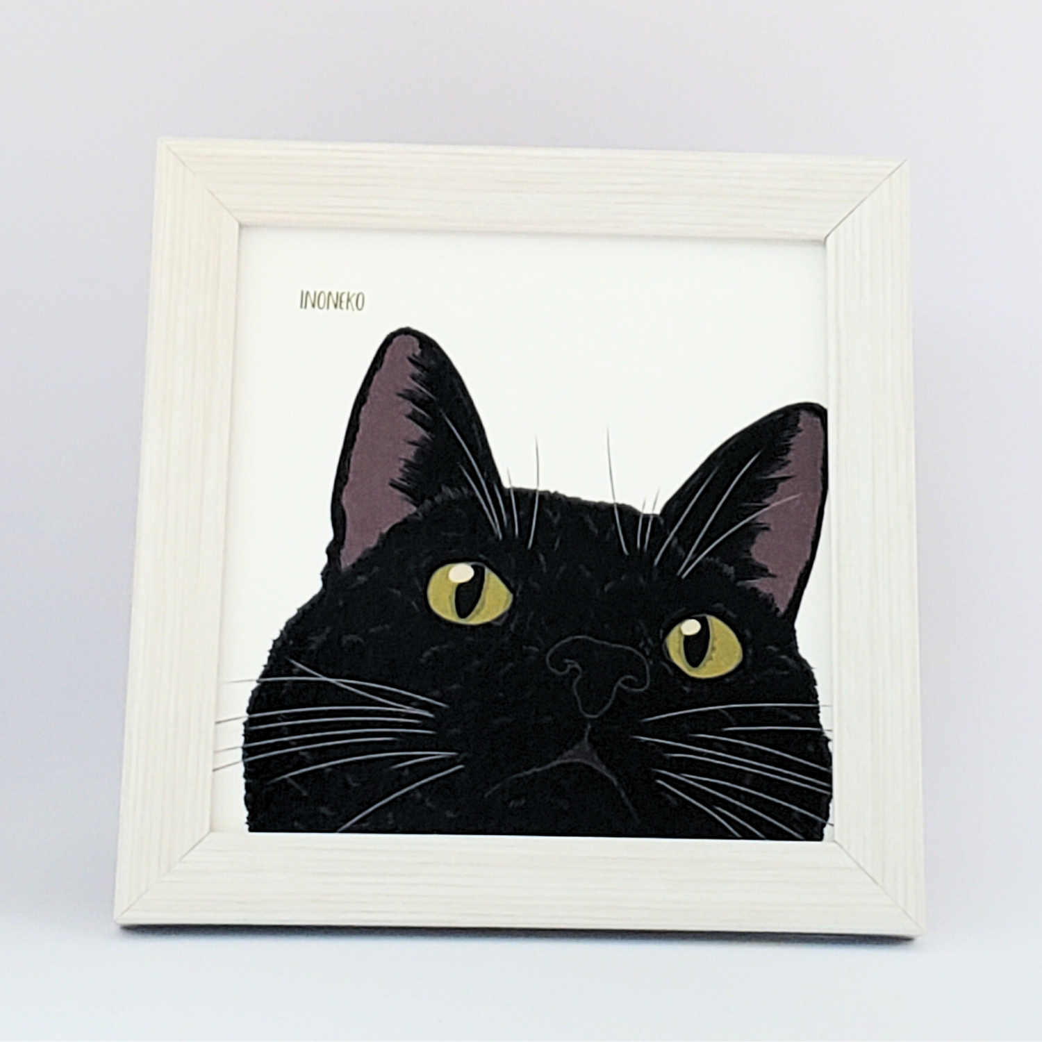 10cmフレームイラスト 黒猫アップ