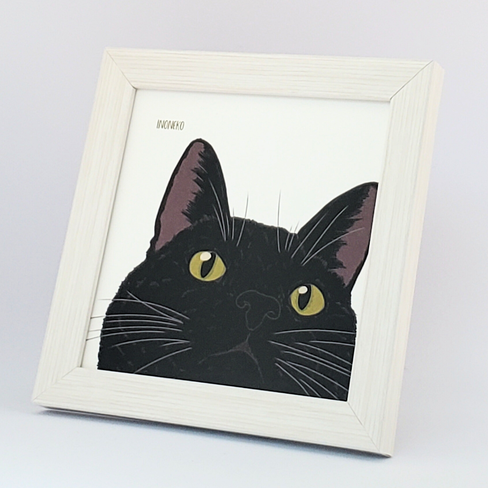 10cmフレームイラスト 黒猫アップ
