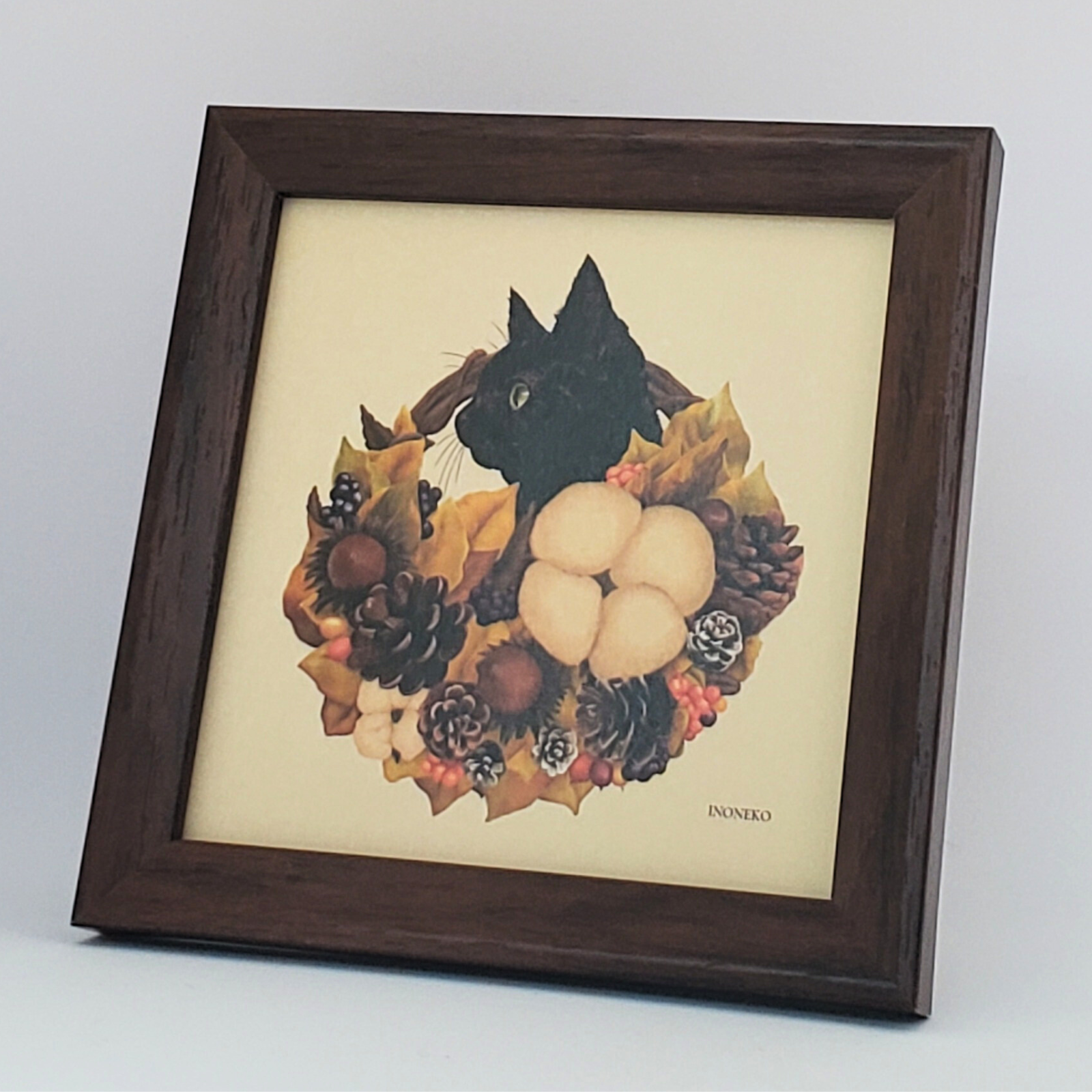 10cmフレームイラスト 実りの秋と黒猫