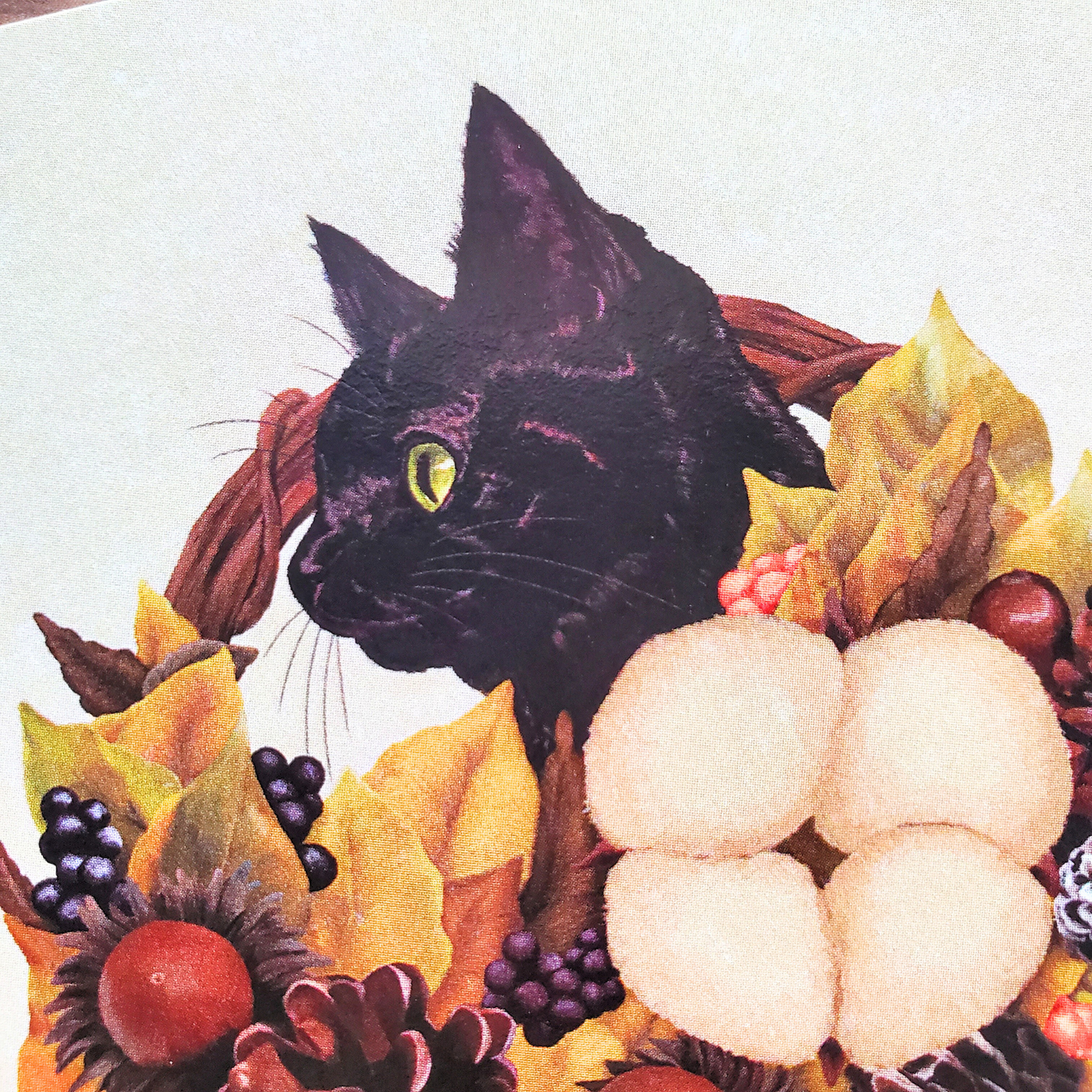 10cmフレームイラスト 実りの秋と黒猫
