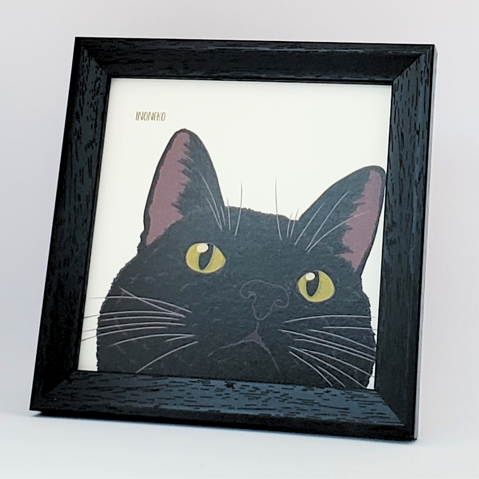 10cmフレームイラスト 黒猫アップ