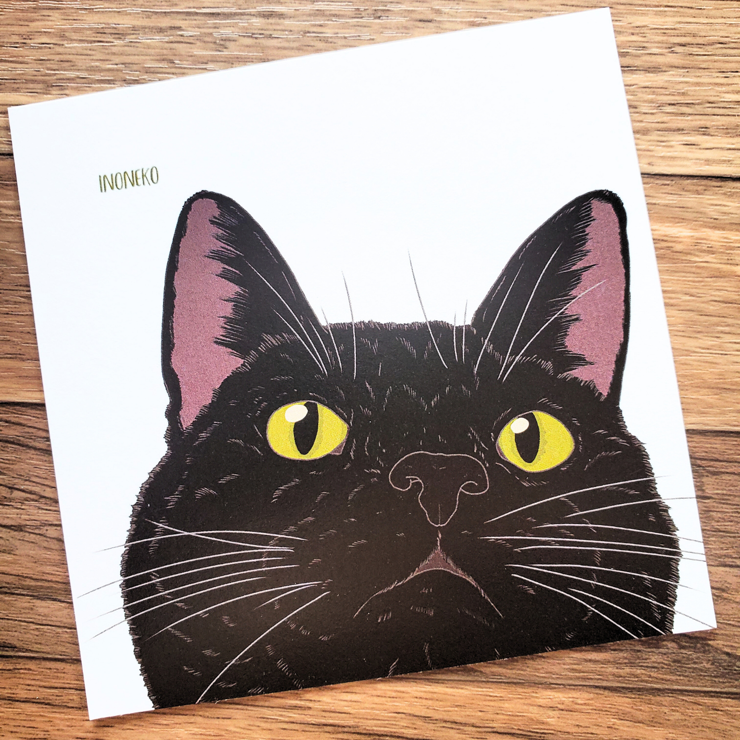 10cmフレームイラスト 黒猫アップ