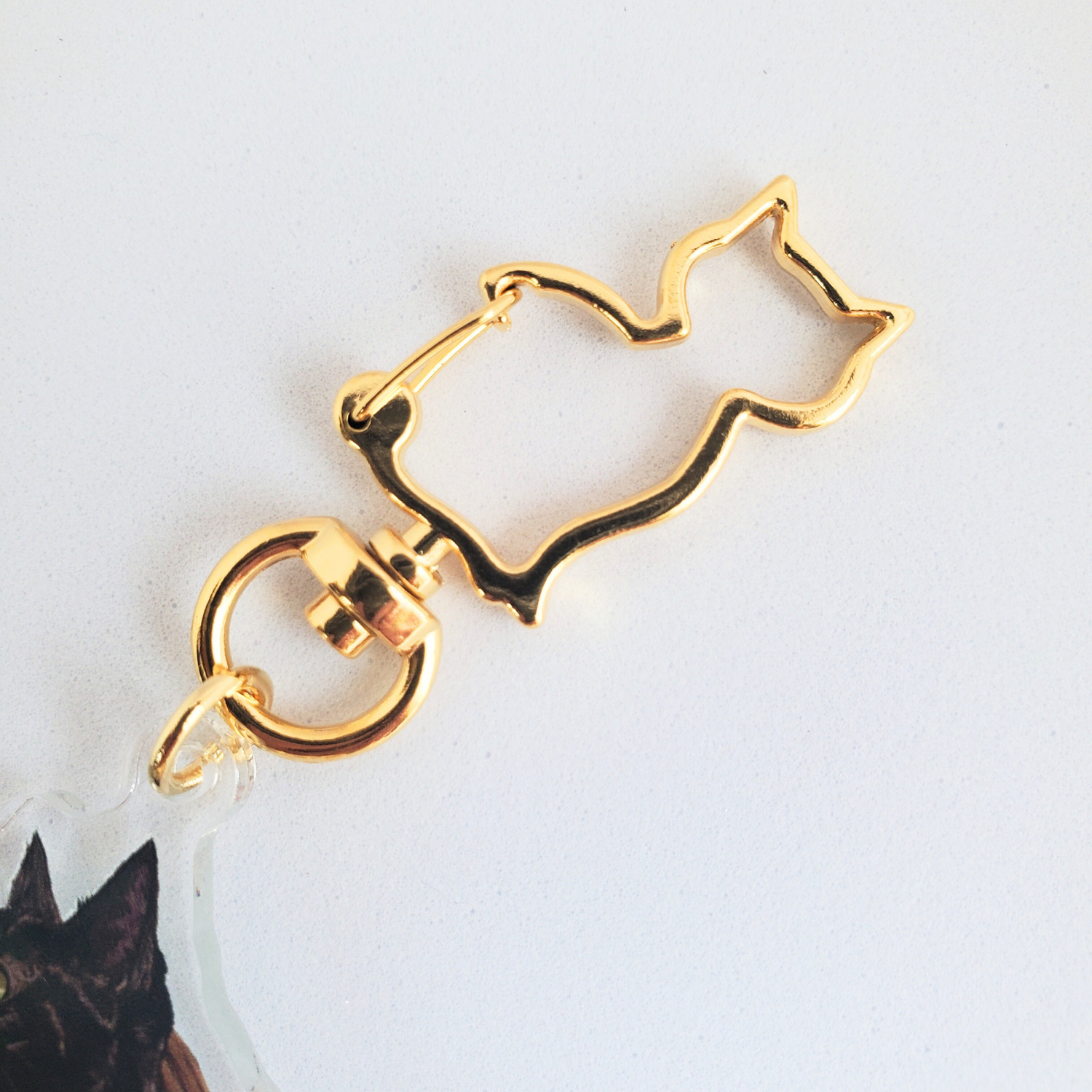 ミモザと黒猫 アクリルキーホルダー