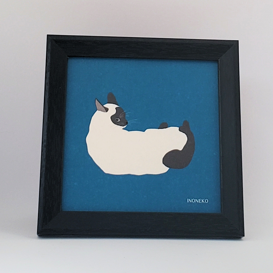 10cmフレームイラスト　見返りシャム猫