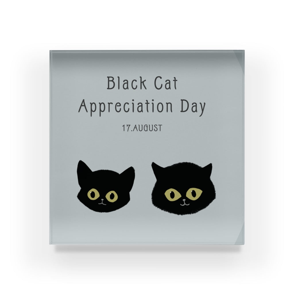 アクリルブロック　黒猫感謝の日