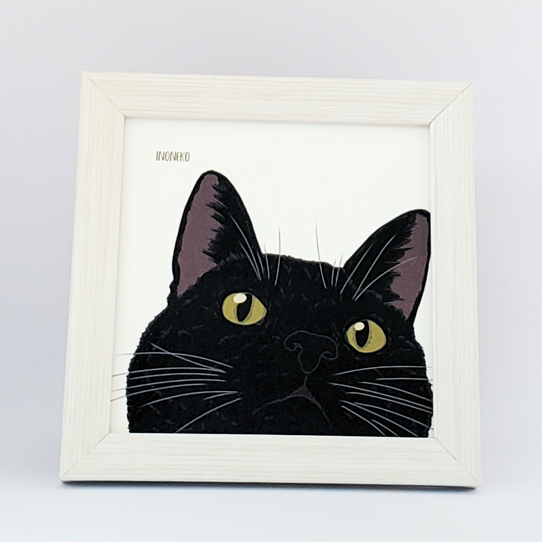 10cmフレームイラスト　黒猫アップ
